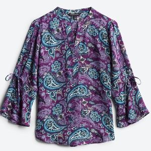 Purple paisley tie sleeve blouse from Stitch Fix